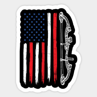 Archery American Flag Sticker